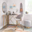 Chaise de travail en métal doré et velours-1389416548