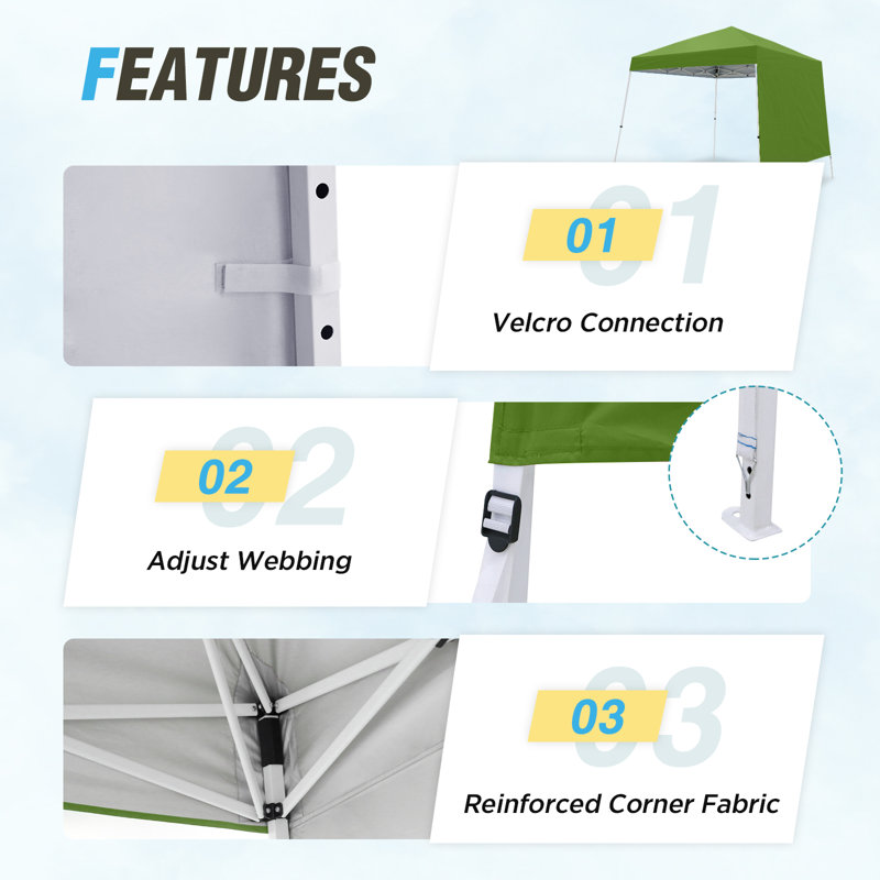 Green 10x10 Steel Portable Pop-Up Canopy Tent