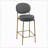 2PCS Velvet Round Bar Stools With Gold Metal Legs-243697926