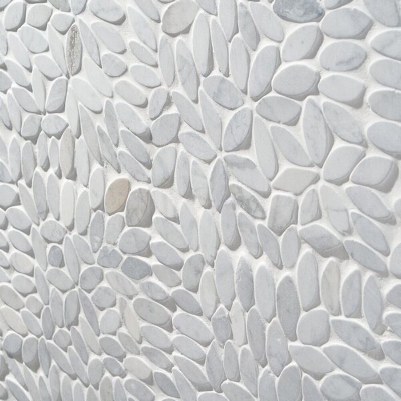 Nature Flower Carrara Marble Mosaic Tile, Natural