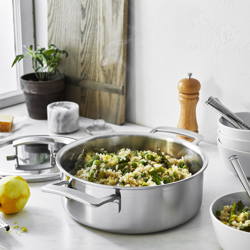 Demeyere Industry 5-Ply 4-Qt Stainless Steel Deep Saute Pan