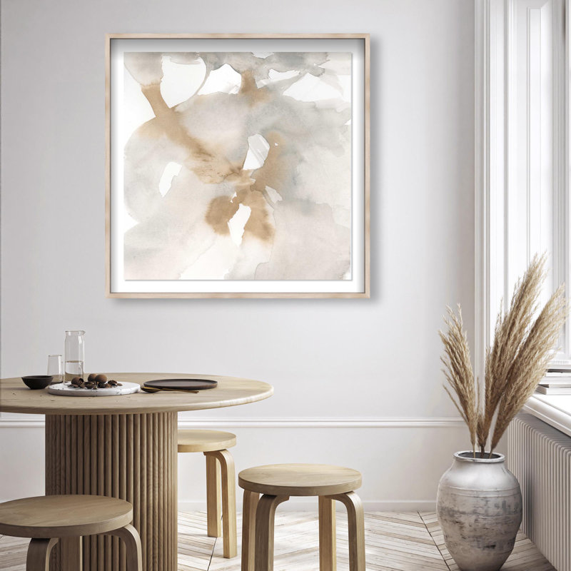 Oliver Gal Neutral Flow IV Abstract - Luxury Shadowbox Framed Wall Art, Cream, 26" H x 26" W
