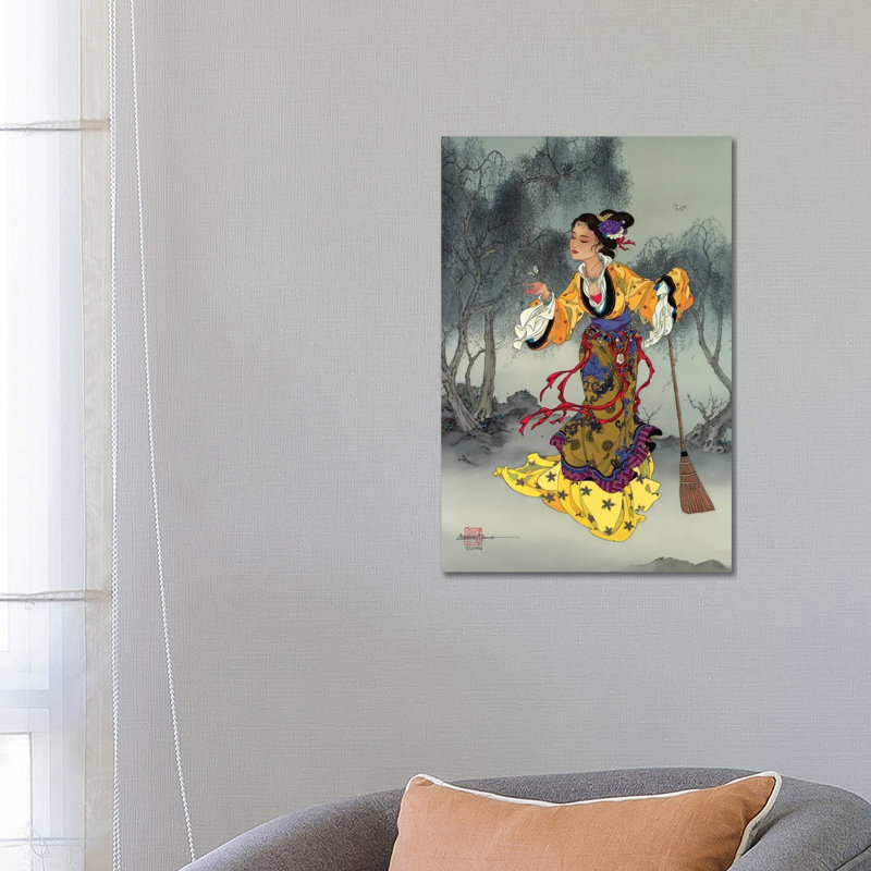 White Butterfly - Painting on Canvas, 66.04 cm H x 45.72 cm W x 1.91 cm D, Wrapped Canvas