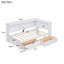 Lit de jour avec tablettes de rangement, tiroirs de rangement et ports USB-382912548
