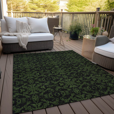 Malchow Washable Oriental Indoor / Outdoor Rug