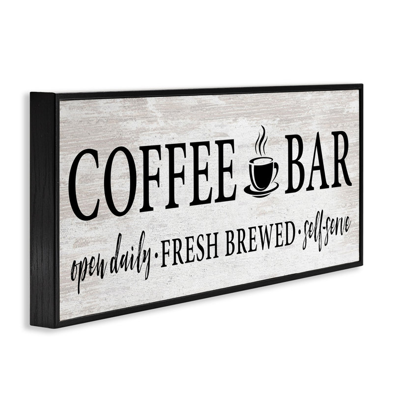 Plaque de café, Giclée encadrée noir minuit, H 10 po x l 24 po x P 1,5 po