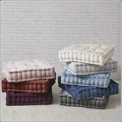 Coussin de sol carré en poly chenille