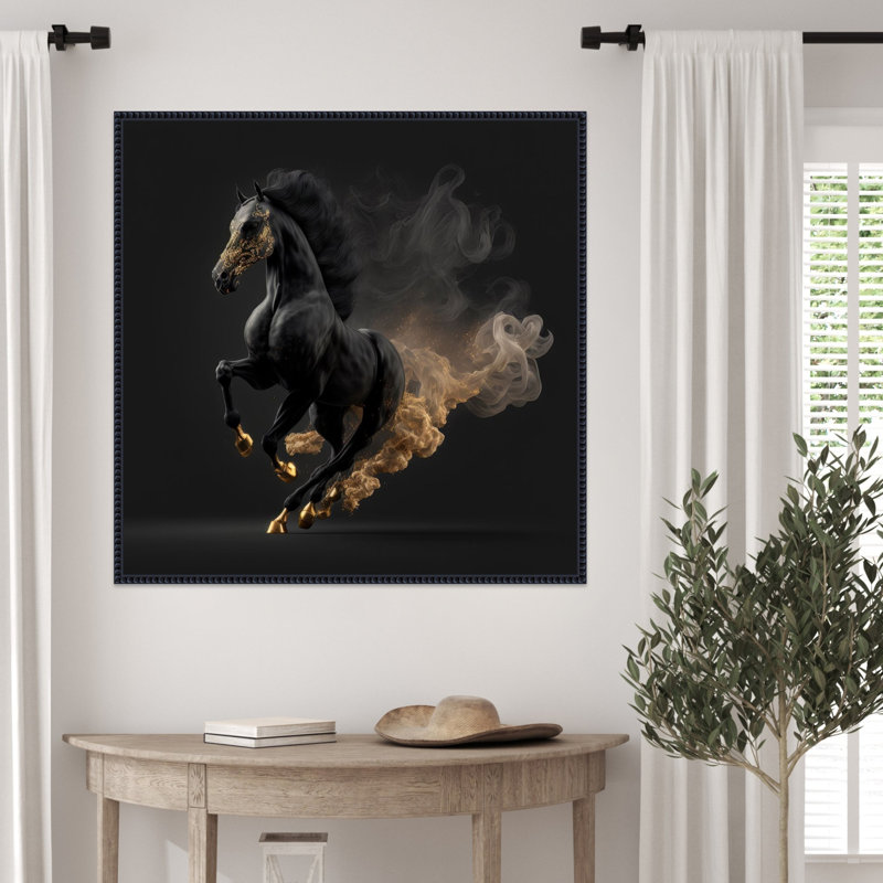 Midnight Monarch Horse by Judy Framed Canvas Wall Art Print, 30" H x 30" W