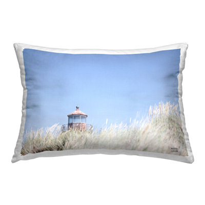 Peering Over Lighthouse Decorative Printed Throw Pillow Design by Nathan Larson
