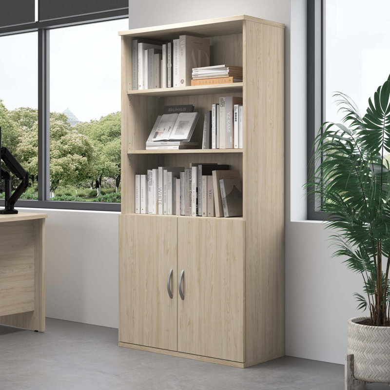Studio C Storage Bookcase, Natural Elm