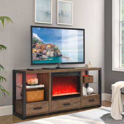 23 Inch Ultra Thin Electric Fireplace Insert - Crystal Flame, Remote Control, Timer, Overheat Protected, Side 11 Temperature Settings, Realistic Infrared Control