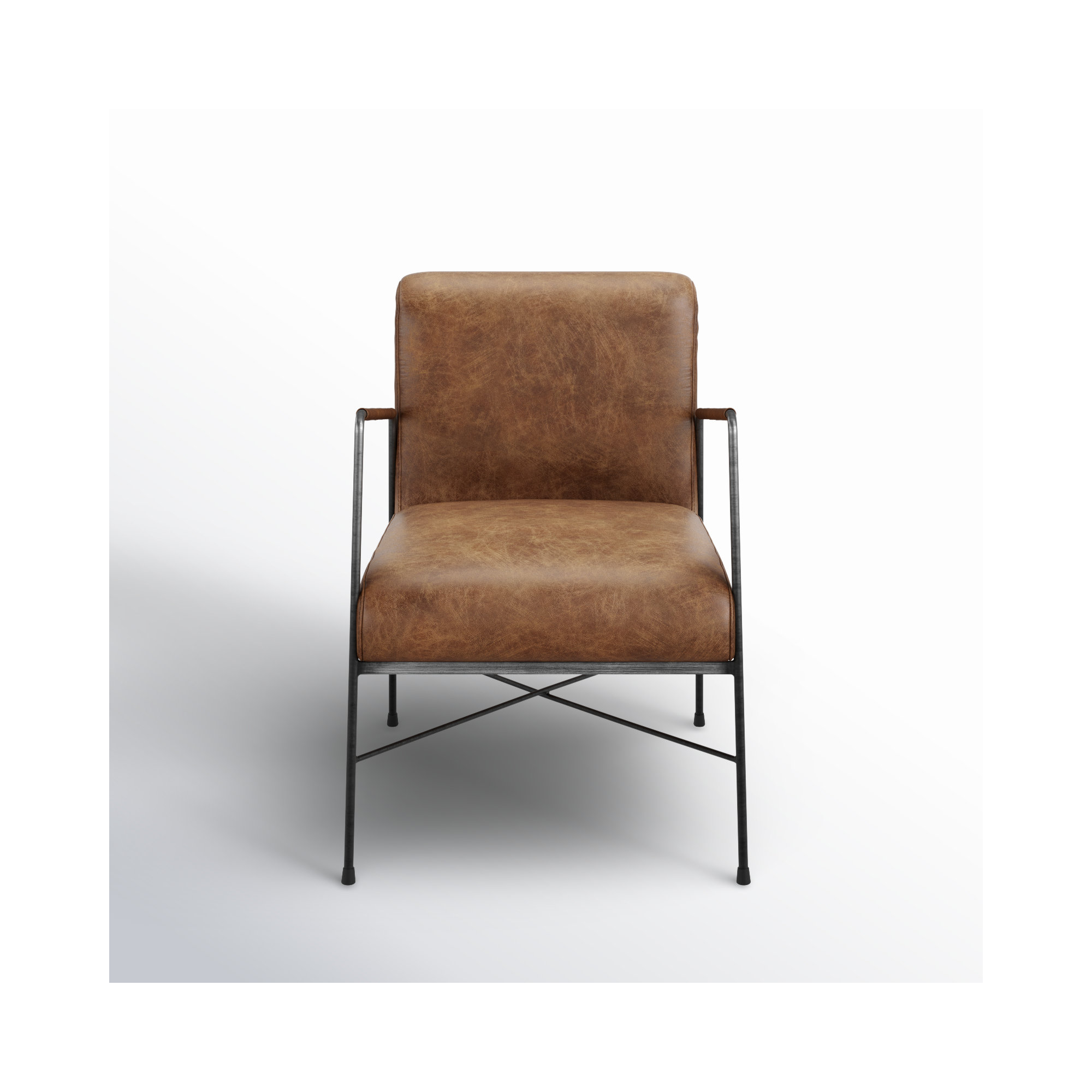 Derry 55.88Cm Wide Genuine Leather Armchair, Cappuccino Genuine Leather