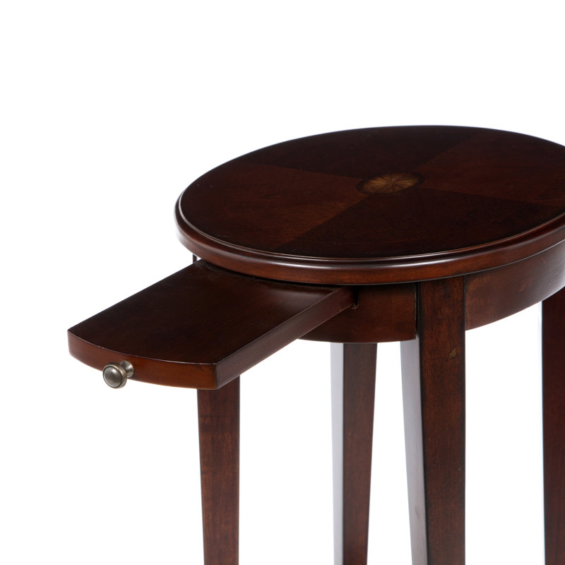 End Table, Distressed Black On Gold