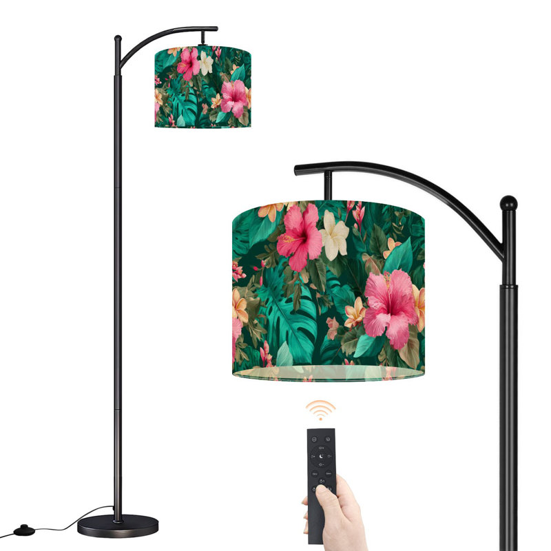 Lampe sur pied à arc tropical avec abat-jour réglable Bold Tropical