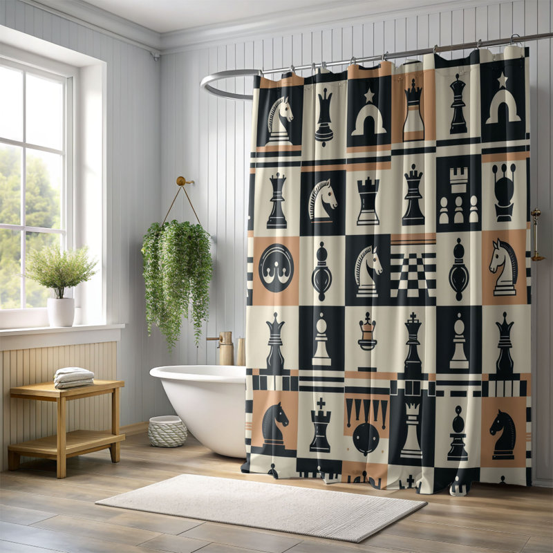 Rideau de douche standard 1 pièce, H 74 po x l 71 po
