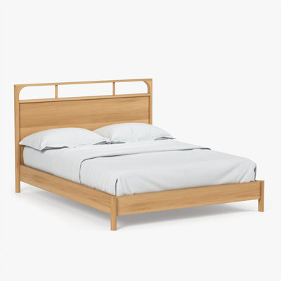 Cali Natural Solid Oak Wood Bed, King and Queen