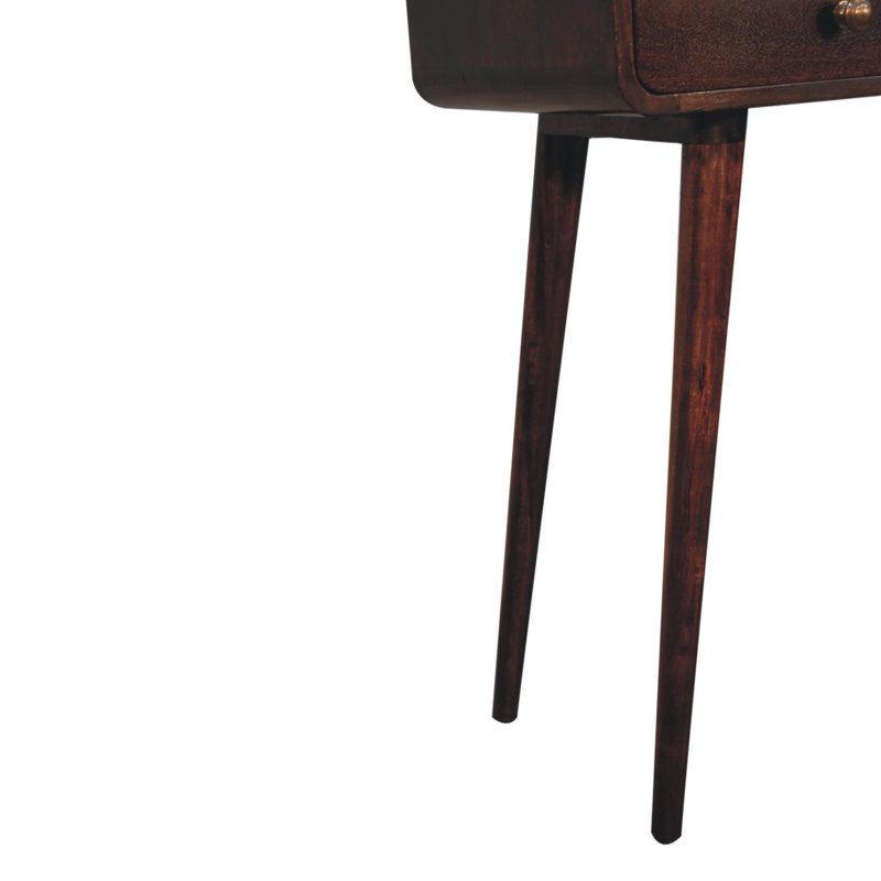 Curved Caramel Console Table, Walnut