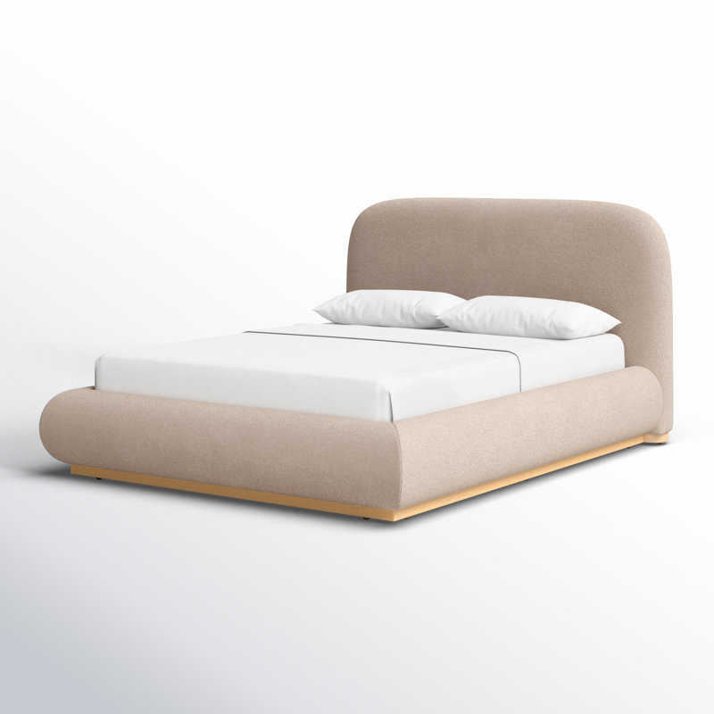 Jennabryanna Boucle Bed, Queen, Light Brown Boucle