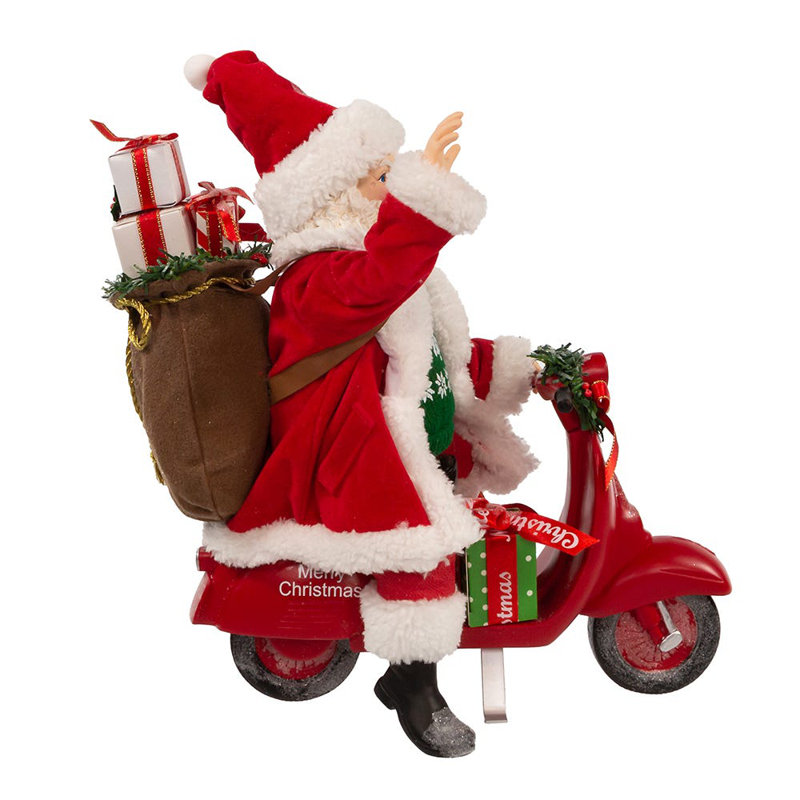 10" Fabriché™ Santa On Scooter