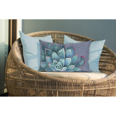 Floral Outdoor Reversible Throw Pillow