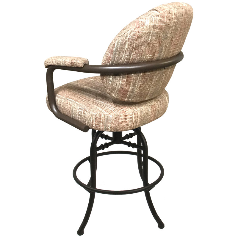 Tabouret de bar et de comptoir pivotant 26 po Radell, Blanc, Marron clair, Tabouret de comptoir (siège d'une hauteur de 26 p