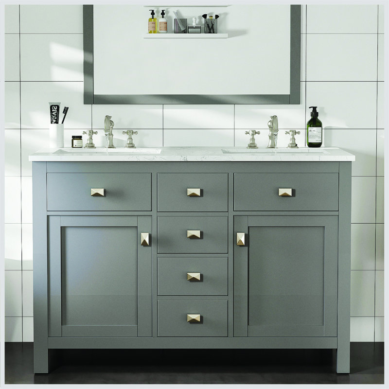 Odilion 48" Double Bathroom Vanity Set, Gray