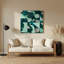 Art abstrait en métal bleu, formes abstraites 80-661383265