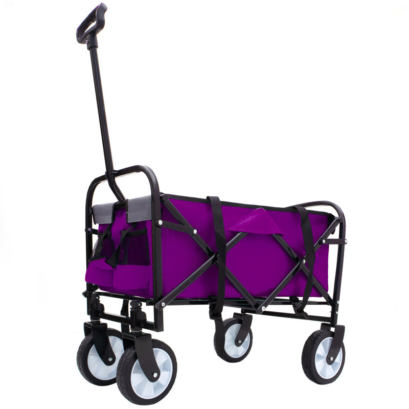 Chariot pliable à roulettes pliable avec roues, Mauve, 37.4" H x 26" W x 17.3" D
