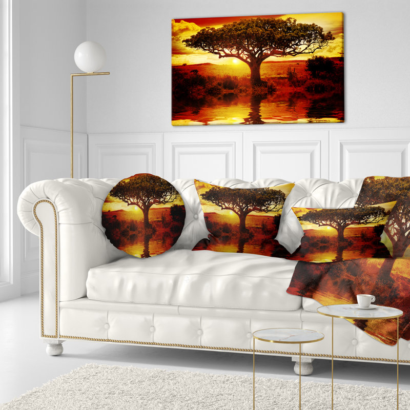 Coussin Lonely Tree, 16 po x 16 po, Coussin décoratif