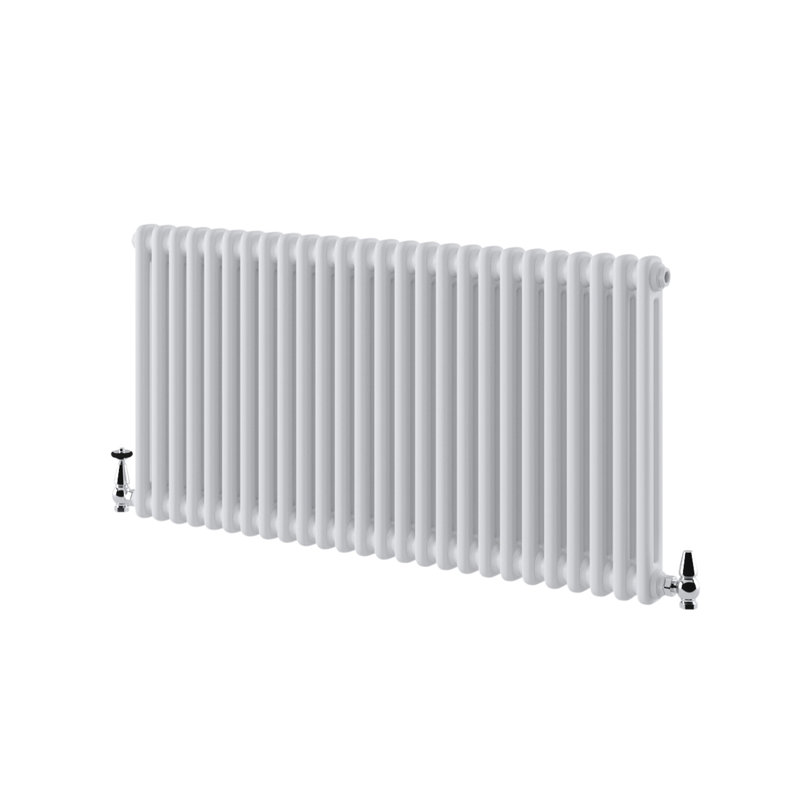 Uxbridge Horizontal Traditional Colosseum Radiator, White, 600mm H x 1190mm W x 70mm D