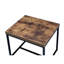 Élégante table de bout rectangulaire en bois avec un design industriel et une base en métal robuste, parfaite pour les espaces de vie modernes.