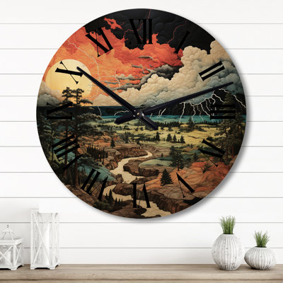 Horloge murale en bois massif Pateros