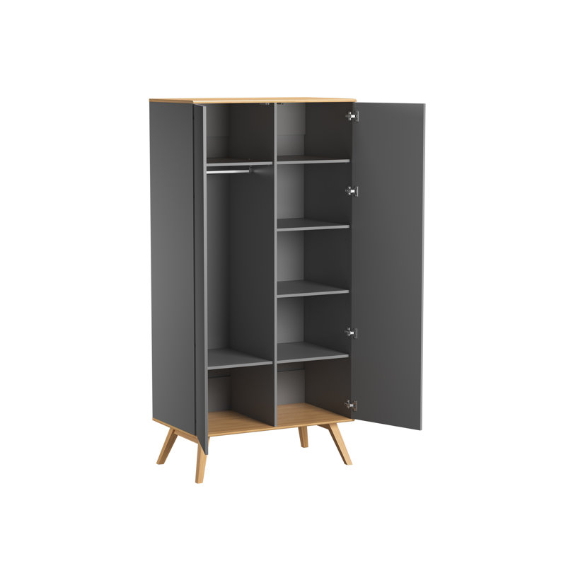 Horta 2 Door Wardrobe, Dark Grey
