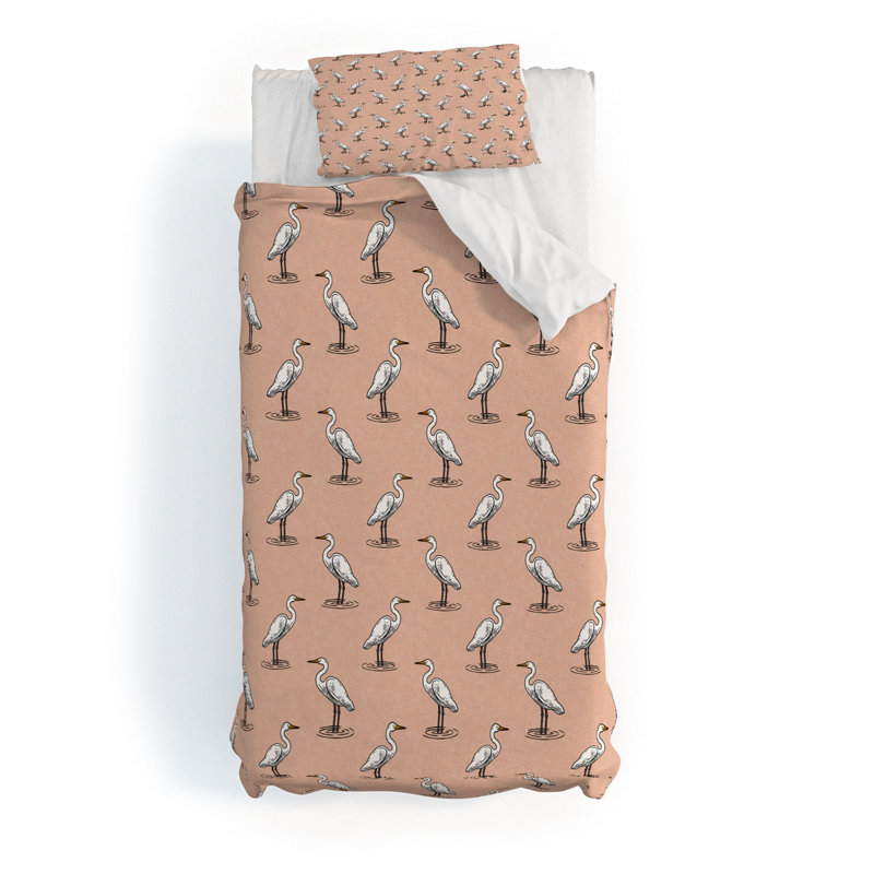 Ensemble de housse de couette Little Arrow Design Co, Twin Duvet Cover + 1 Sham, Rose