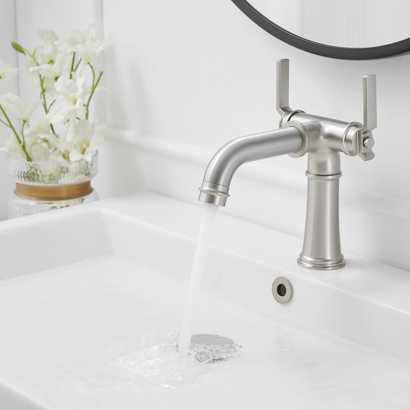 Tremont 2-Handle Bathroom Brushed Nickel Faucet Single Hole With Drain Assembly, Brushed Nickel
