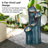 31.25"H 4-Tiered Lotus Leaf Textured Ceramic Pots Outdoor Floor Fountain With Pump And LED Light (KD)-251725641
