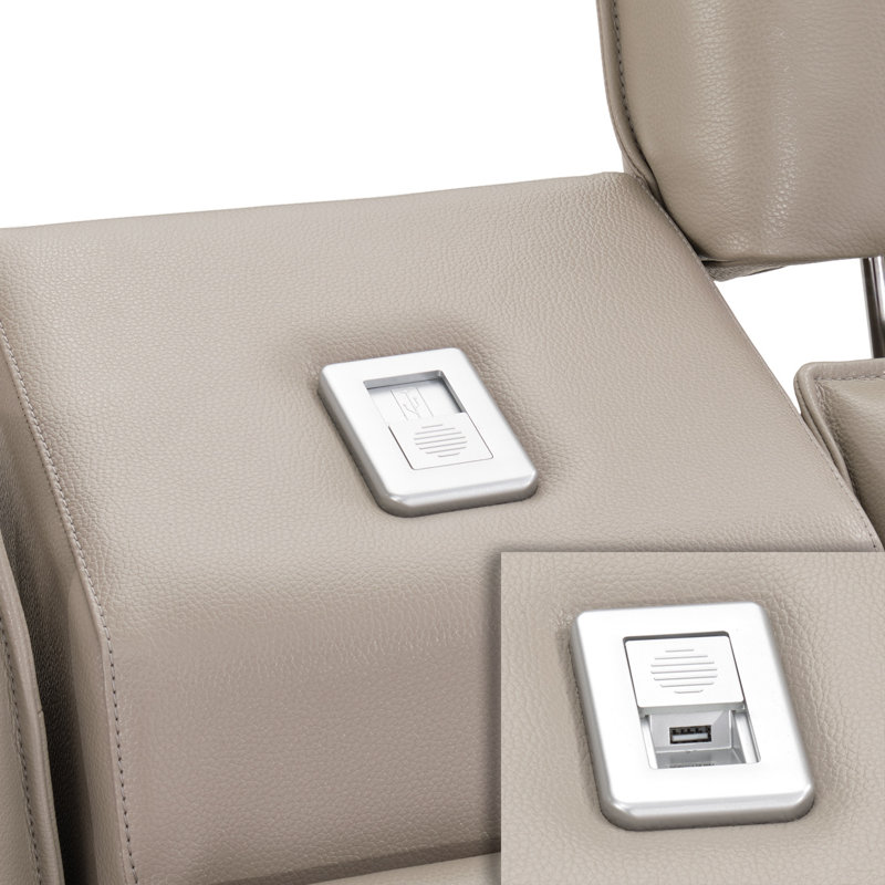 Mia Bella 78'' Recessed Arm Reclining Loveseat, Light Gray