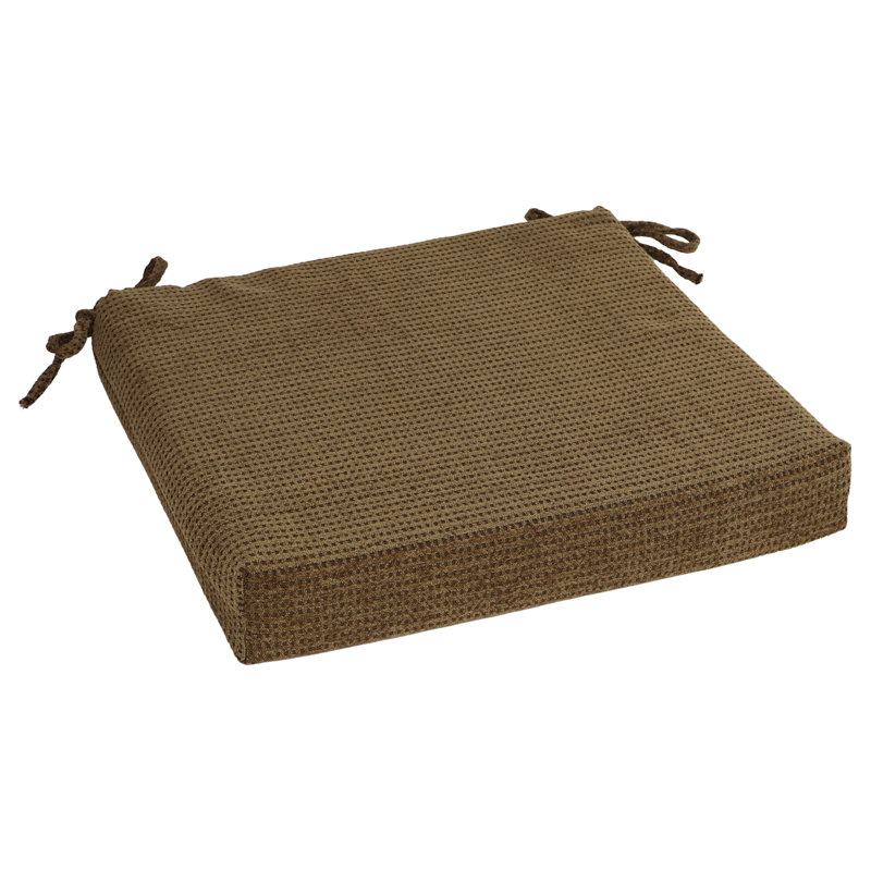 20-Inch By 19-Inch Jacquard Chenille Chair Cushions, Brown Dots