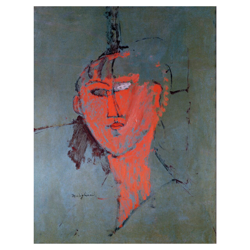 «The Red Head» par Amedeo Modigliani - estampe numérique, H 40 po x l 32 po