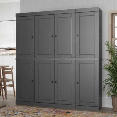 Siegmeyer Palace Imports 100% Solid Wood Pantry Cabinet, Raised Panel Doors, Adjustable Shelves, 65" Wide, 71.5" Tall