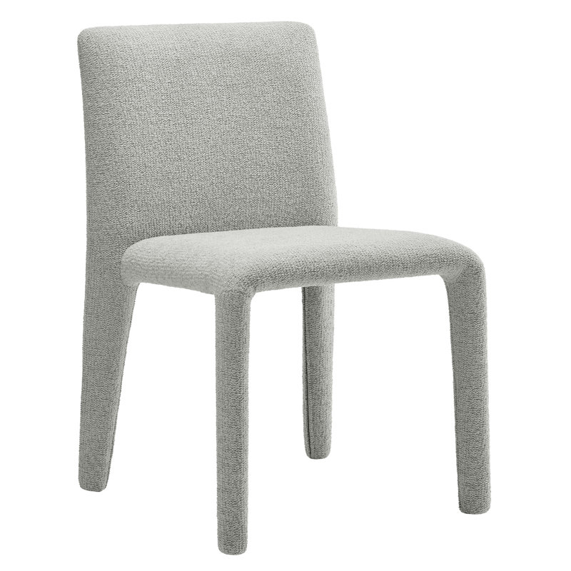 Chaise rembourrée en cuir Rhodes, Gris colombe