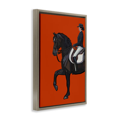 Jockey & Horse on Orange Canvas by Amelia Noyes