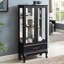 Armoire vitrée lumineuse avec portes en verre et tablettes réglables, armoire à vin 2 portes