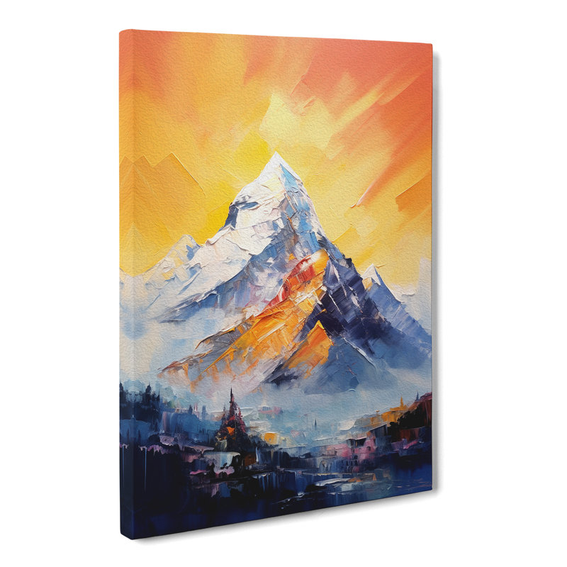 Mount Everest Gestural - Wrapped Canvas Print, 76cm H x 50cm W x 3cm D