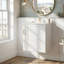 Meuble-lavabo moderne avec lavabo en céramique et tablettes de rangement-1032636540