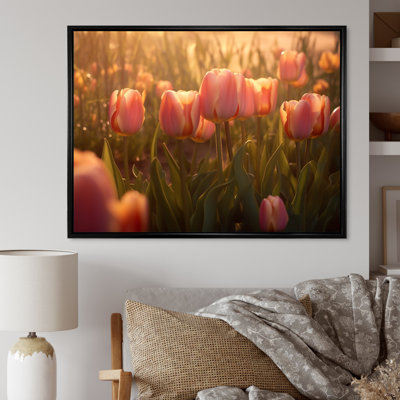 Champ de tulipes sur toile