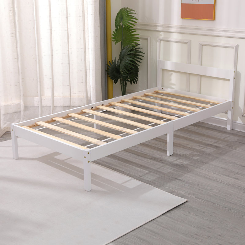 Izeal Solid Wood Bed, Single (3'), White