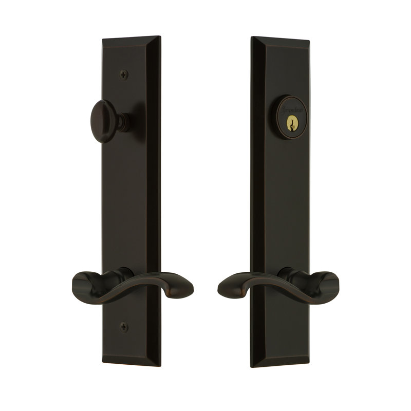 Complete Fifth Avenue Entry Lever Set with Single Cylinder Deadbolt, Left, 2.375", Timeless Bronze