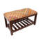 Banc de rangement rembourré avec tablettes