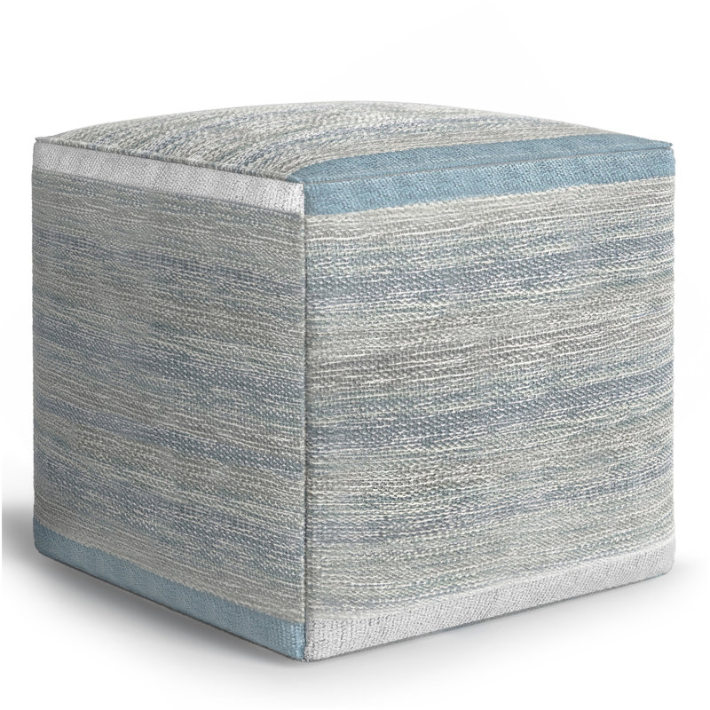 Naya - Cube Pouf - Blue Melange, Blue Fabric